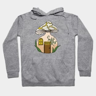 Yellow Mushroom House Fantasy Print Hoodie